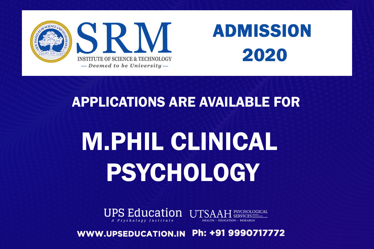 SRM MPhil Clinical Psychology Admission 2020