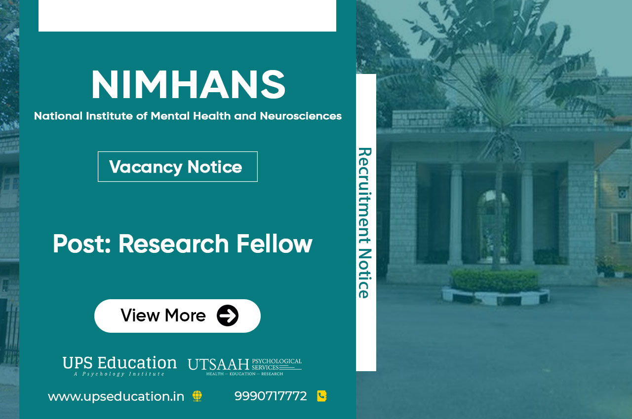 Research Fellow Vacancy in NIMHANS Bengaluru 2021